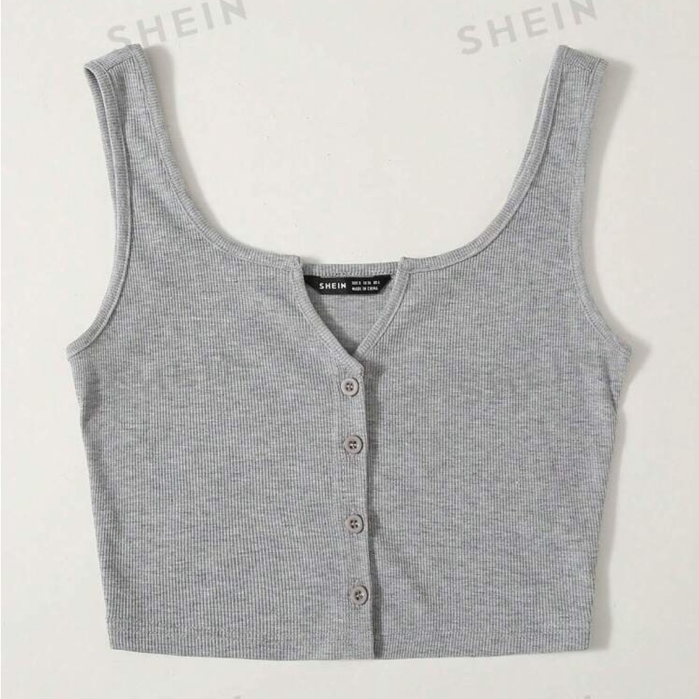 Gray crop top